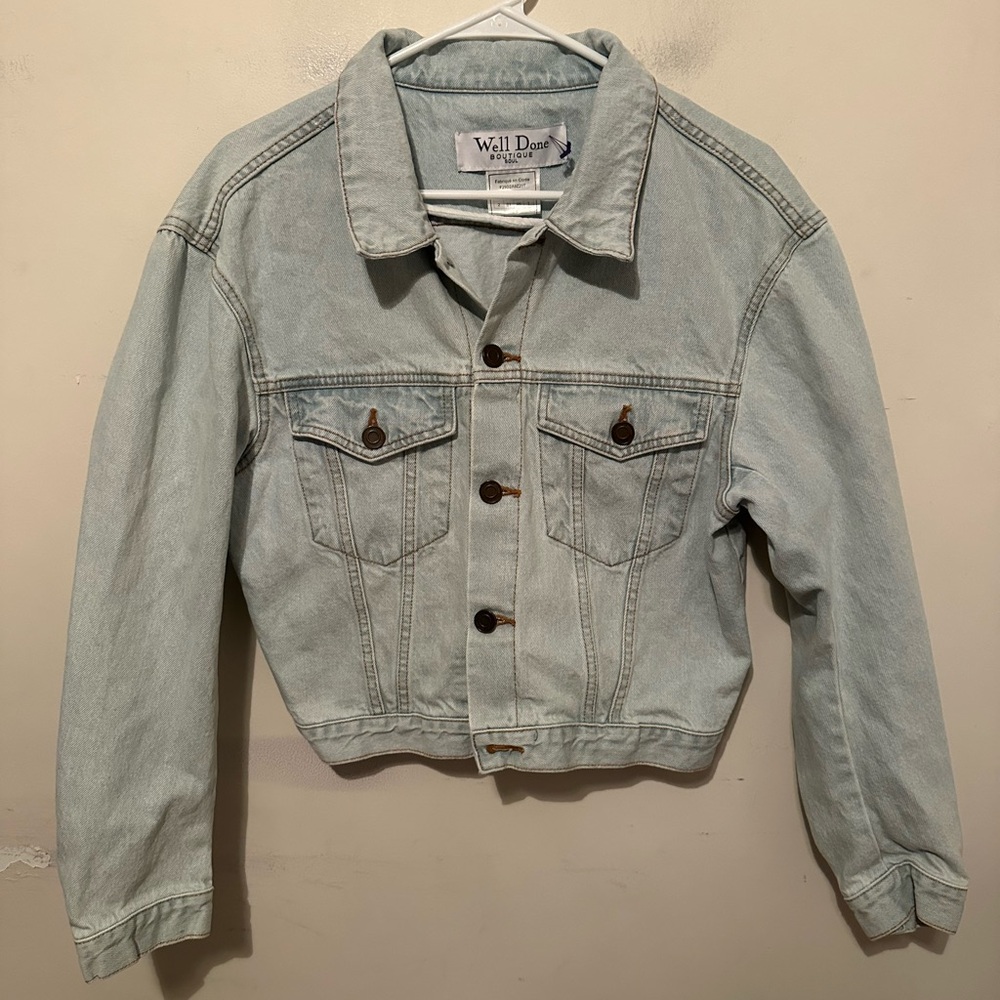 welldone boutique soul denim Cropped jacket Women’s Small  Blue Made In Korea